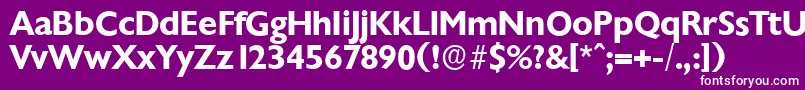 フォントChantillyserialBold – 紫の背景に白い文字