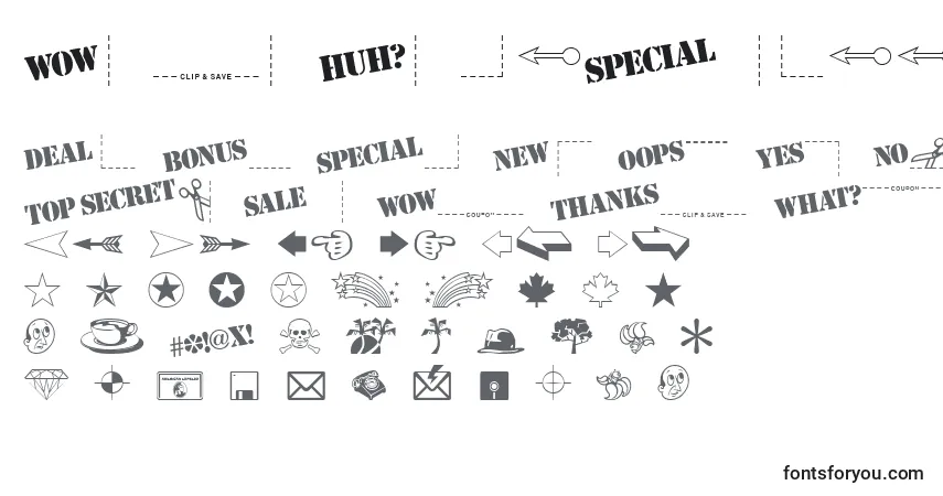 Czcionka MiniPicsClassic – alfabet, cyfry, specjalne znaki