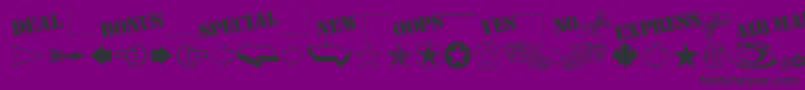 MiniPicsClassic Font – Black Fonts on Purple Background