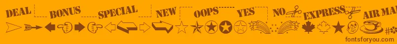MiniPicsClassic Font – Brown Fonts on Orange Background