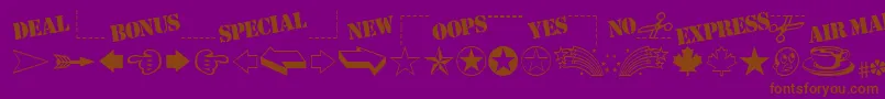 MiniPicsClassic Font – Brown Fonts on Purple Background