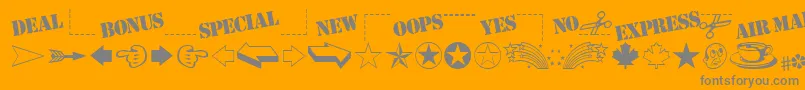 MiniPicsClassic Font – Gray Fonts on Orange Background
