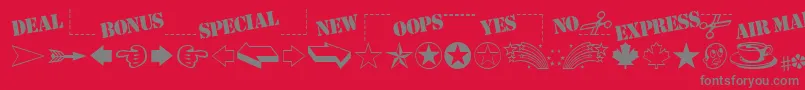 Police MiniPicsClassic – polices grises sur fond rouge