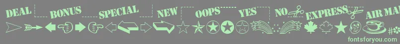 MiniPicsClassic Font – Green Fonts on Gray Background