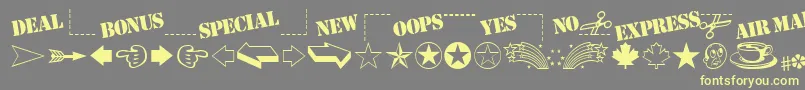 MiniPicsClassic Font – Yellow Fonts on Gray Background