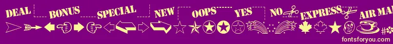 Police MiniPicsClassic – polices jaunes sur fond violet