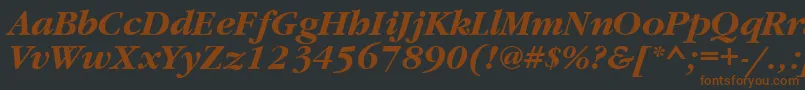 GaramondettBolditalic-fontti – ruskeat fontit mustalla taustalla