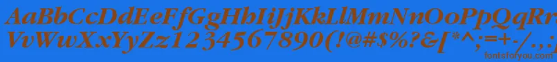 Więcej informacji o czcionce GaramondettBolditalic Czcionka GaramondettBolditalic – brązowe czcionki na niebieskim tle