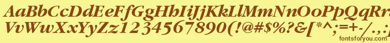 Шрифт GaramondettBolditalic – коричневые шрифты на жёлтом фоне