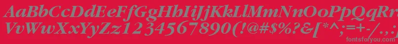 GaramondettBolditalic Font – Gray Fonts on Red Background