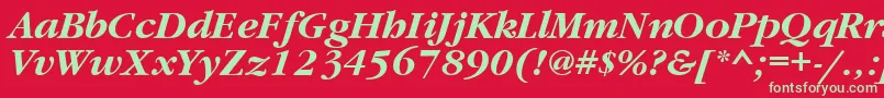 GaramondettBolditalic Font – Green Fonts on Red Background