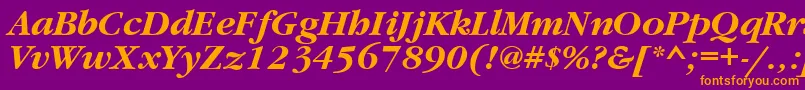 GaramondettBolditalic Font – Orange Fonts on Purple Background