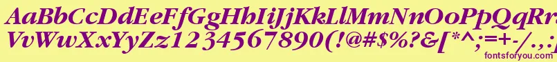 GaramondettBolditalic Font – Purple Fonts on Yellow Background