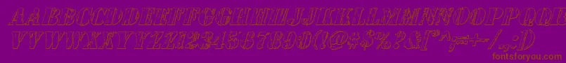 Wetworks3Dital Font – Brown Fonts on Purple Background