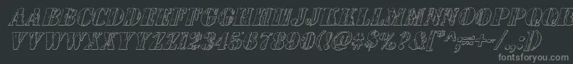 Wetworks3Dital Font – Gray Fonts on Black Background