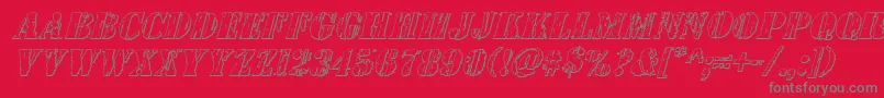 Wetworks3Dital Font – Gray Fonts on Red Background