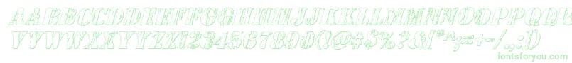 Wetworks3Dital Font – Green Fonts on White Background