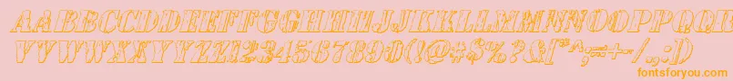 Wetworks3Dital Font – Orange Fonts on Pink Background