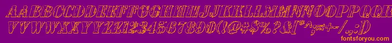 Wetworks3Dital Font – Orange Fonts on Purple Background