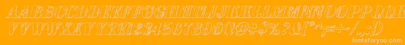 Wetworks3Dital-Schriftart – Rosa Schriften auf orangefarbenem Hintergrund