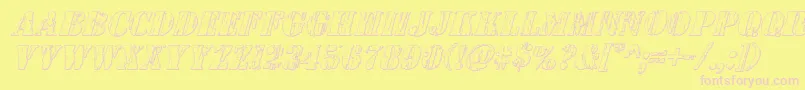 Wetworks3Dital Font – Pink Fonts on Yellow Background