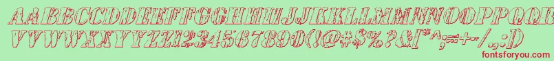 Wetworks3Dital Font – Red Fonts on Green Background