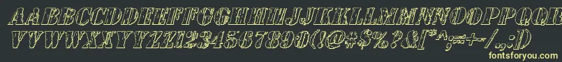 Wetworks3Dital Font – Yellow Fonts on Black Background