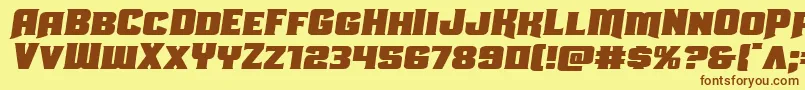 Czcionka Uniongrayexpandsemital – brązowe czcionki na żółtym tle