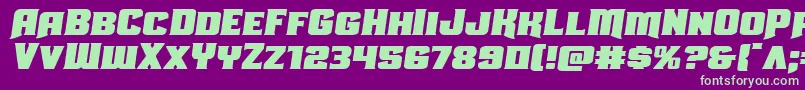 Uniongrayexpandsemital Font – Green Fonts on Purple Background