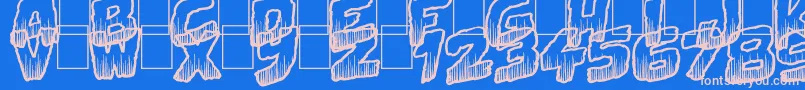 フォントSwampDeath – ピンクの文字、青い背景
