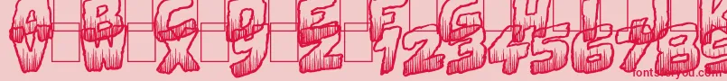 フォントSwampDeath – ピンクの背景に赤い文字