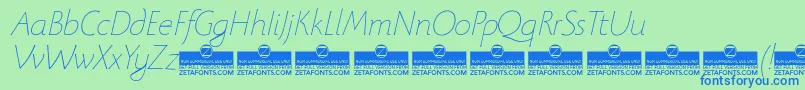 BeatrixantiquaThinitalicTrial Font – Blue Fonts on Green Background