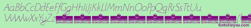 BeatrixantiquaThinitalicTrial Font – Purple Fonts on Green Background