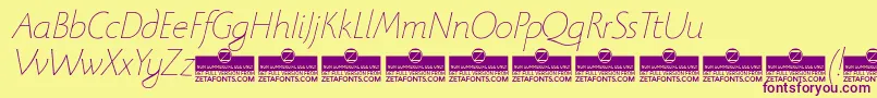 BeatrixantiquaThinitalicTrial Font – Purple Fonts on Yellow Background