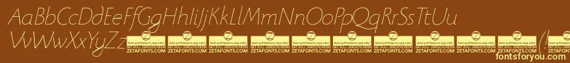 BeatrixantiquaThinitalicTrial Font – Yellow Fonts on Brown Background