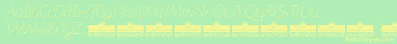 BeatrixantiquaThinitalicTrial Font – Yellow Fonts on Green Background