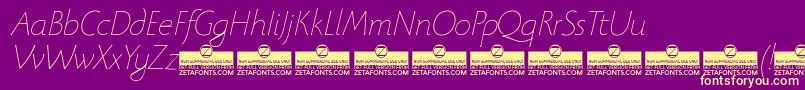 BeatrixantiquaThinitalicTrial Font – Yellow Fonts on Purple Background