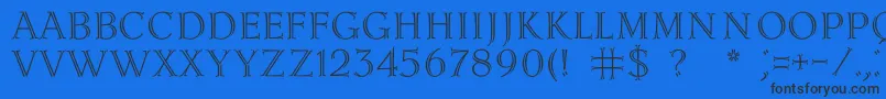Lidiac-Schriftart – Schwarze Schriften auf blauem Hintergrund