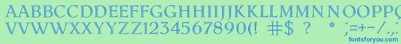 Шрифт Lidiac – синие шрифты на зелёном фоне