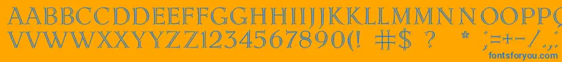 Lidiac Font – Blue Fonts on Orange Background