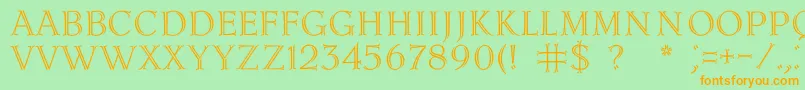 Lidiac Font – Orange Fonts on Green Background