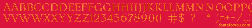 Lidiac Font – Orange Fonts on Red Background