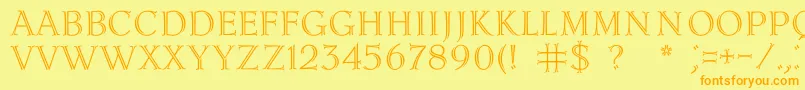 Lidiac Font – Orange Fonts on Yellow Background