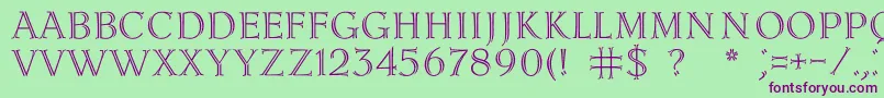 Lidiac Font – Purple Fonts on Green Background