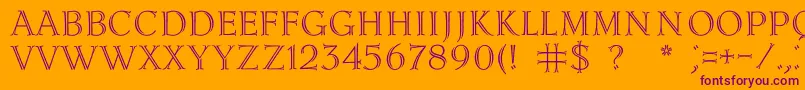 Lidiac-Schriftart – Violette Schriften auf orangefarbenem Hintergrund