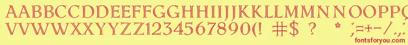 Lidiac Font – Red Fonts on Yellow Background