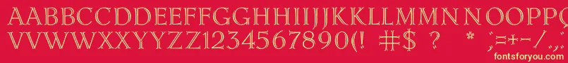 Lidiac Font – Yellow Fonts on Red Background