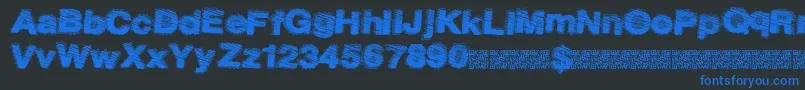 Dustysalmon Font – Blue Fonts on Black Background