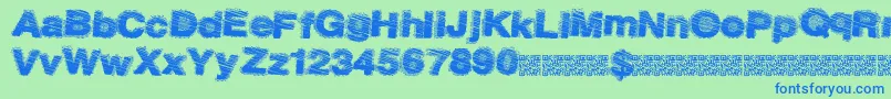 Dustysalmon Font – Blue Fonts on Green Background