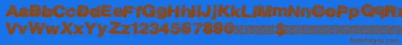 Dustysalmon Font – Brown Fonts on Blue Background